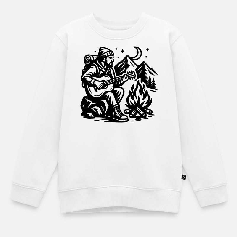 Feu de camp - Sweat Premium enfant bio - blanc