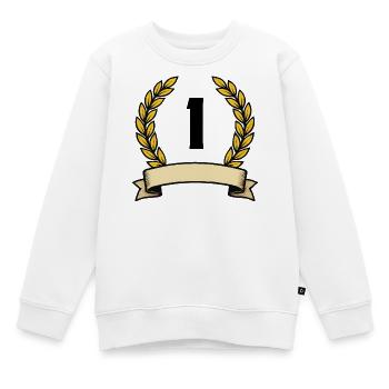 Goldener Lorbeerkranz mit Band 1 - Kinder Premium Organic Sweatshirt - Weiß - Vorne - AI Model Kid Male (0cm)