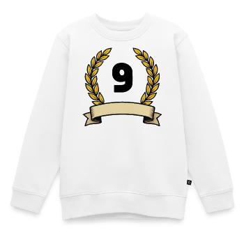 Couronne de laurier doré 9 - Sweat Premium enfant bio - blanc - Devant - AI Model Kid Male (0cm)