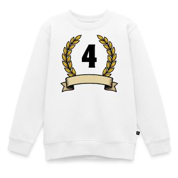 Couronne de laurier doré 4 - Sweat Premium enfant bio - blanc - Devant - AI Model Kid Male (0cm)