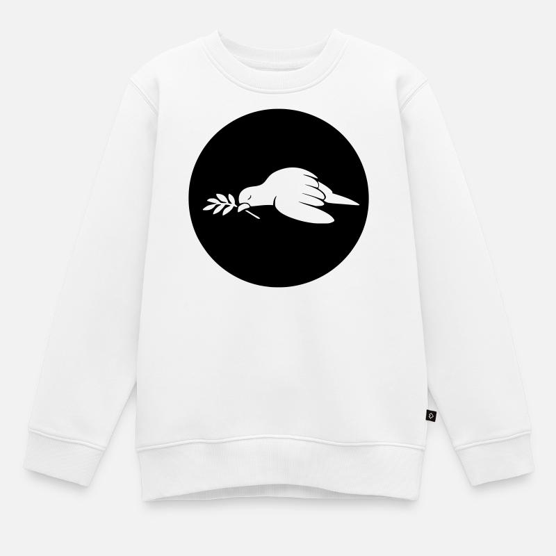 FRIEDENSTAUBE - Kinder Premium Organic Sweatshirt - Weiß