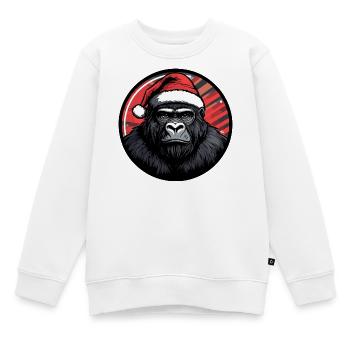 Gorilla Santa Festliche Nacht - Kinder Premium Organic Sweatshirt - Weiß - Vorne - AI Model Kid Male (0cm)