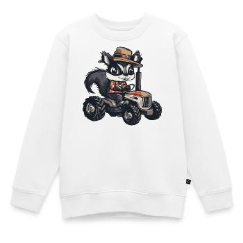Éleveur de tracteurs moufettes - Sweat Premium enfant bio - blanc - Devant - AI Model Kid Male (0cm)