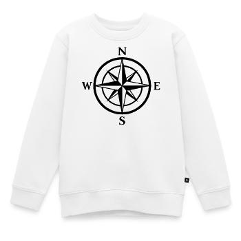 Nordstern Kompassrose Print - Kinder Premium Organic Sweatshirt - Weiß - Vorne - AI Model Kid Male (0cm)