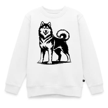 Alaskan Malamute in stolzer Pose - Kinder Premium Organic Sweatshirt - Weiß - Vorne - AI Model Kid Male (0cm)