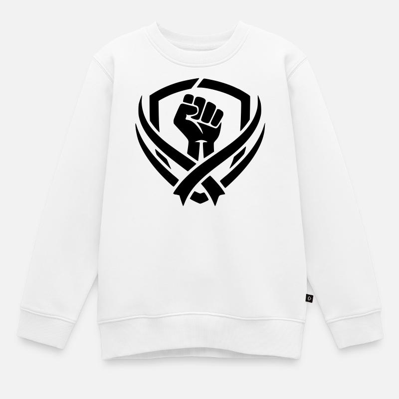 Combat logo - Kids Premium Organic Sweatshirt - white