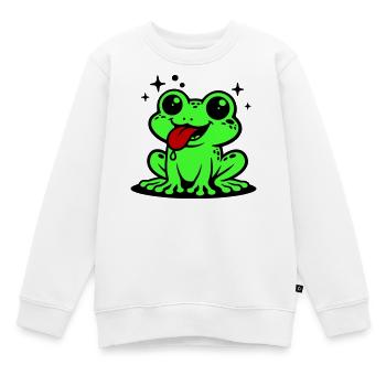 Kröte Comic Frosch - Kinder Premium Organic Sweatshirt - Weiß - Vorne - AI Model Kid Male (0cm)