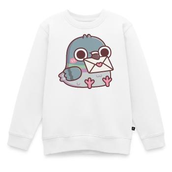 Süße Taube mit Liebesbrief - Kinder Premium Organic Sweatshirt - Weiß - Vorne - AI Model Kid Male (0cm)