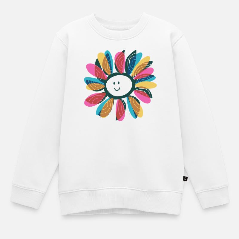 Fleur du moulin à vent - Sweat Premium enfant bio - blanc