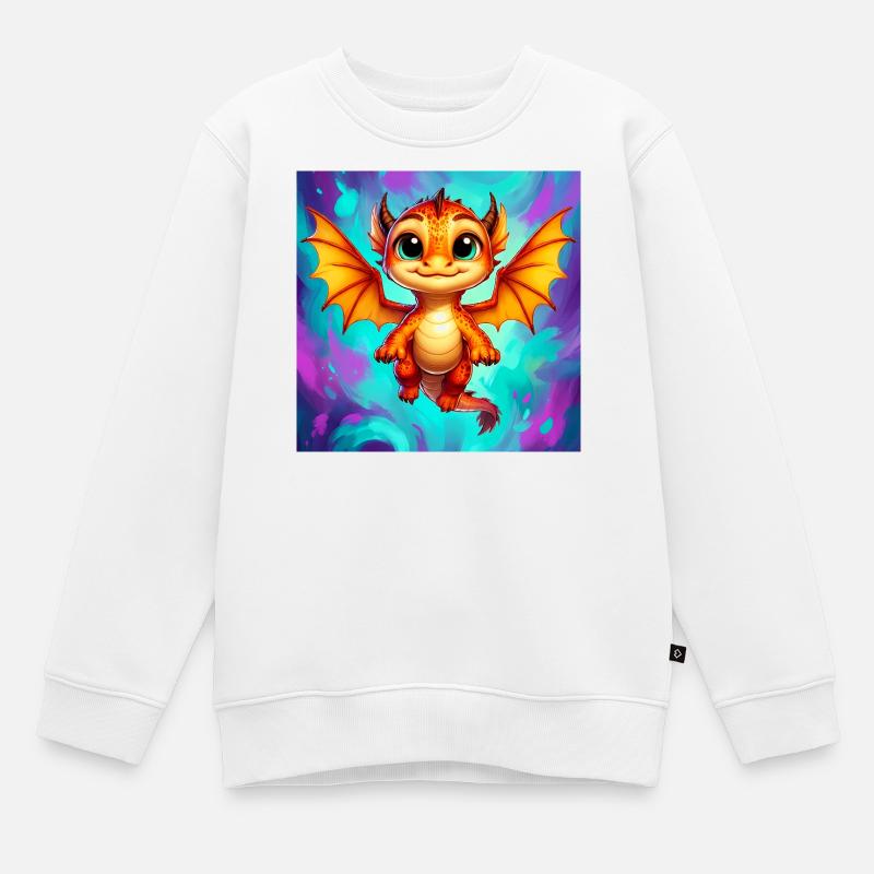 Drache - Kinder Premium Organic Sweatshirt - Weiß
