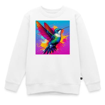 colibri - Sweat Premium enfant bio - blanc - Devant - AI Model Kid Male (0cm)