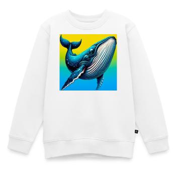baleine - Sweat Premium enfant bio - blanc - Devant - AI Model Kid Male (0cm)