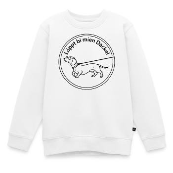 löppt bi mien dackel - Kinder Premium Organic Sweatshirt - Weiß - Vorne - AI Model Kid Male (0cm)
