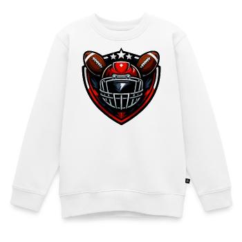 Kicker Shield Football Helm - Kinder Premium Organic Sweatshirt - Weiß - Vorne - AI Model Kid Male (0cm)