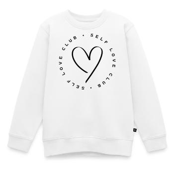 Club d’amour de soi - Sweat Premium enfant bio - blanc - Devant - AI Model Kid Male (0cm)