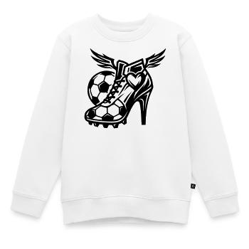Fussballschuhe Fussball High Heels - Kinder Premium Organic Sweatshirt - Weiß - Vorne - AI Model Kid Male (0cm)