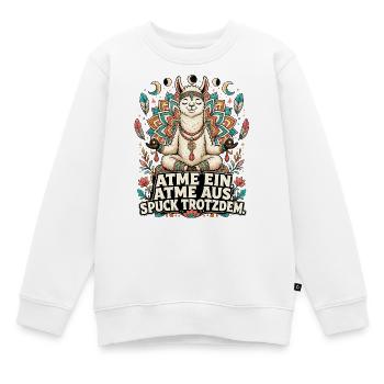 Lama Meditation - Kinder Premium Organic Sweatshirt - Weiß - Vorne - AI Model Kid Male (0cm)