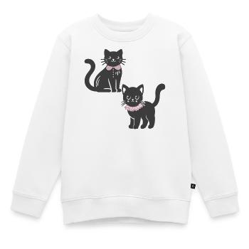 Cat duo - Kids Premium Organic Sweatshirt - white - Front - AI Model Kid Male (0cm)