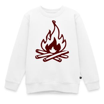 Campfire Silhouette Red - Kids Premium Organic Sweatshirt - white - Front - AI Model Kid Male (0cm)