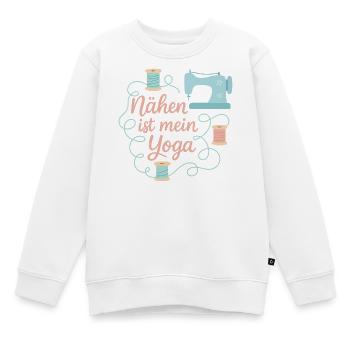Nähen ist mein Yoga - Kinder Premium Organic Sweatshirt - Weiß - Vorne - AI Model Kid Male (0cm)
