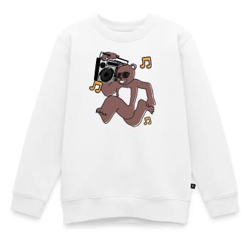Retro-DJ-Teddybär mit Boombox - Kinder Premium Organic Sweatshirt - Weiß - Vorne - AI Model Kid Male (0cm)
