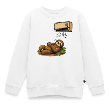 Sommerfaultier, klimatisiert, intensive Hitze - Kinder Premium Organic Sweatshirt - Weiß - Vorne - AI Model Kid Male (0cm)