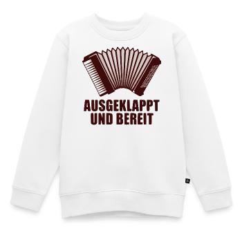 Akkordeon - Ausgeklappt und bereit - Kinder Premium Organic Sweatshirt - Weiß - Vorne - AI Model Kid Male (0cm)