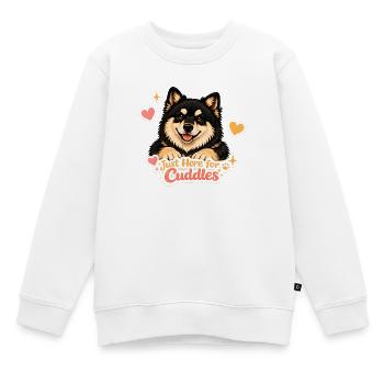 Finnischer Lapphund – Nur zum Kuscheln da - Kinder Premium Organic Sweatshirt - Weiß - Vorne - AI Model Kid Male (0cm)