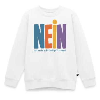 Nein das erste vollstaendige Statement - Kinder Premium Organic Sweatshirt - Weiß - Vorne - AI Model Kid Male (0cm)
