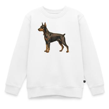 Dobermann Pinscher dans le style rétro - Sweat Premium enfant bio - blanc - Devant - AI Model Kid Male (0cm)