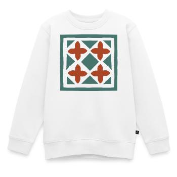 Andalusische Fliesen 15 - Kinder Premium Organic Sweatshirt - Weiß - Vorne - AI Model Kid Male (0cm)
