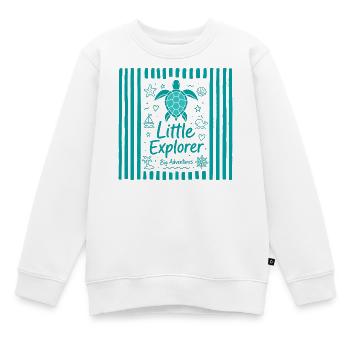 Petite Tortue Exploratrice - Sweat Premium enfant bio - blanc - Devant - AI Model Kid Male (0cm)