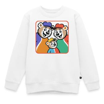 Famille d’ours dans un style cartoon coloré - Sweat Premium enfant bio - blanc - Devant - AI Model Kid Male (0cm)