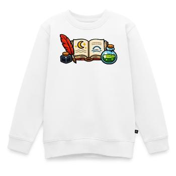 Mondschein Bibliothek der Alchemie - Kinder Premium Organic Sweatshirt - Weiß - Vorne - AI Model Kid Male (0cm)