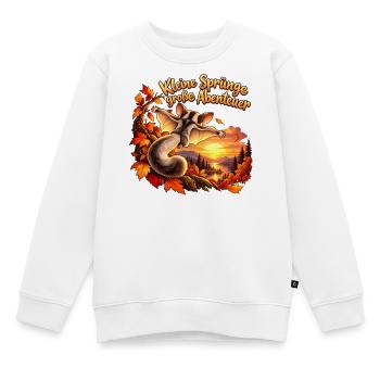 Kleine Sprünge Große Abenteuer - Kinder Premium Organic Sweatshirt - Weiß - Vorne - AI Model Kid Male (0cm)