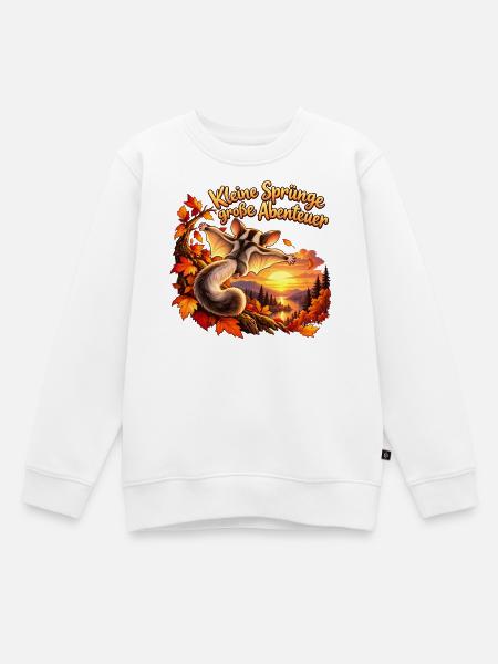 Kleine Sprünge Große Abenteuer - Kinder Premium Organic Sweatshirt - Weiß