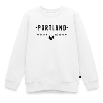 Portland Coordonnées Géographiques Stylisées - Sweat Premium enfant bio - blanc - Devant - AI Model Kid Male (0cm)