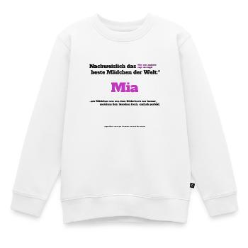Ich bin Mia - Mia als Vorname - Mädchen - Kinder Premium Organic Sweatshirt - Weiß - Vorne - AI Model Kid Male (0cm)