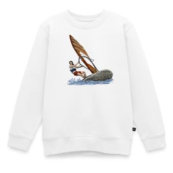 Windsurfing - Kinder Premium Organic Sweatshirt - Weiß - Vorne - AI Model Kid Male (0cm)