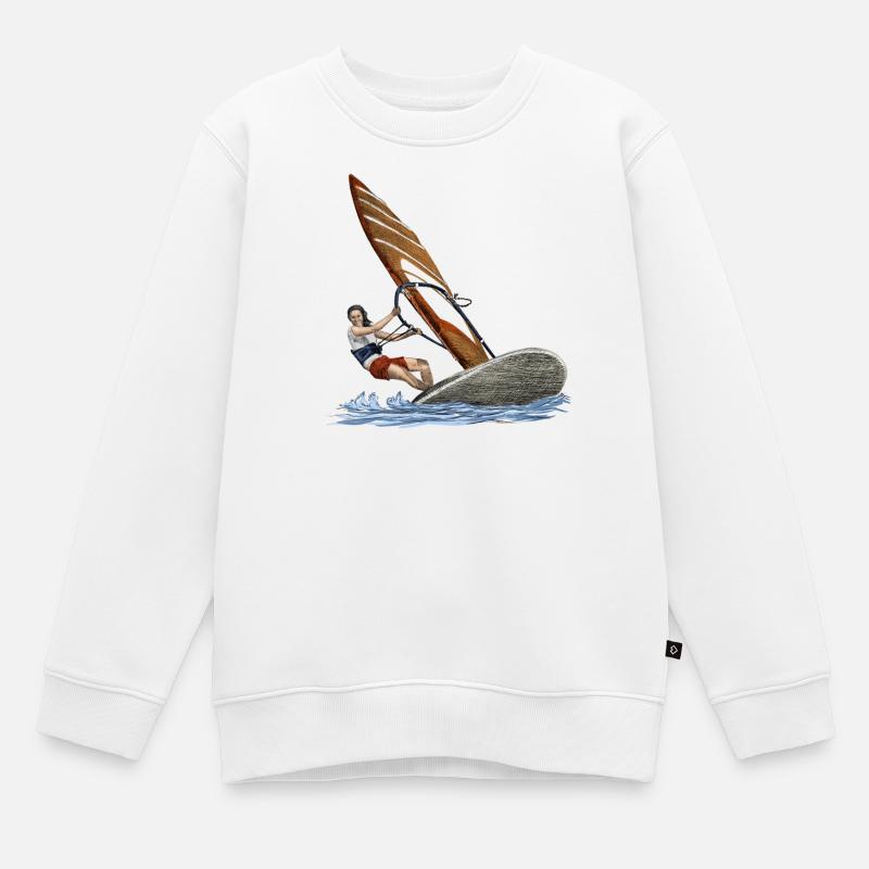 Windsurfing - Kinder Premium Organic Sweatshirt - Weiß