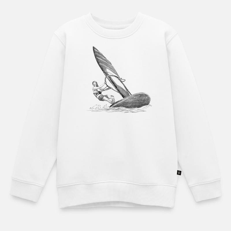 Windsurfing - Kinder Premium Organic Sweatshirt - Weiß