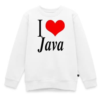 I love Java - Kids Premium Organic Sweatshirt - white - Front - AI Model Kid Male (0cm)
