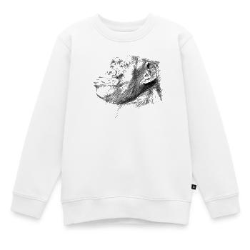 Affe - Kinder Premium Organic Sweatshirt - Weiß - Vorne - AI Model Kid Male (0cm)