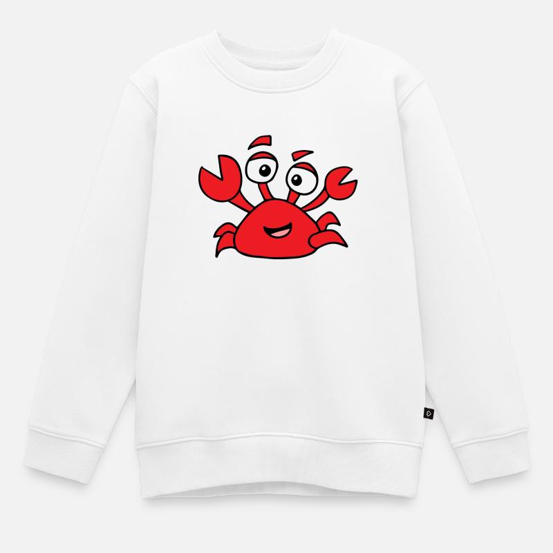 Krabbe mit Glubschauen - Kinder Premium Organic Sweatshirt - Weiß
