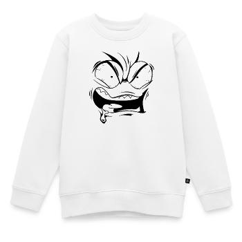 Visage en colère - Sweat Premium enfant bio - blanc - Devant - AI Model Kid Male (0cm)