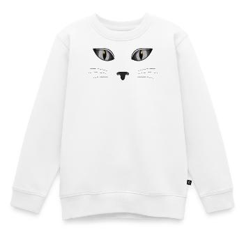 Chat chaton miaou chat domestique oeil de chat - Sweat Premium enfant bio - blanc - Devant - AI Model Kid Male (0cm)