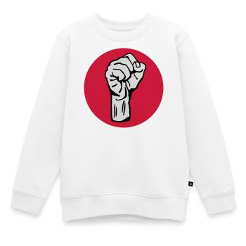 Faust - Protest - Demokratie - Kinder Premium Organic Sweatshirt - Weiß - Vorne - AI Model Kid Male (0cm)