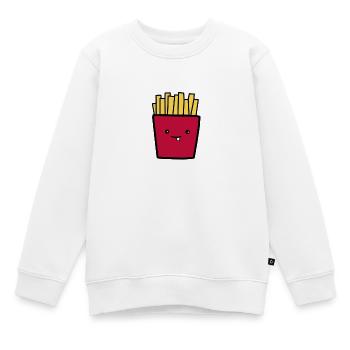 français - Sweat Premium enfant bio - blanc - Devant - AI Model Kid Male (0cm)