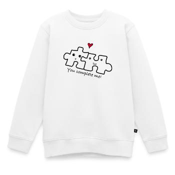 Liebe Beziehung Pärchen - Kinder Premium Organic Sweatshirt - Weiß - Vorne - AI Model Kid Male (0cm)