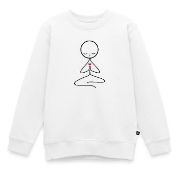 Méditation - Sweat Premium enfant bio - blanc - Devant - AI Model Kid Male (0cm)